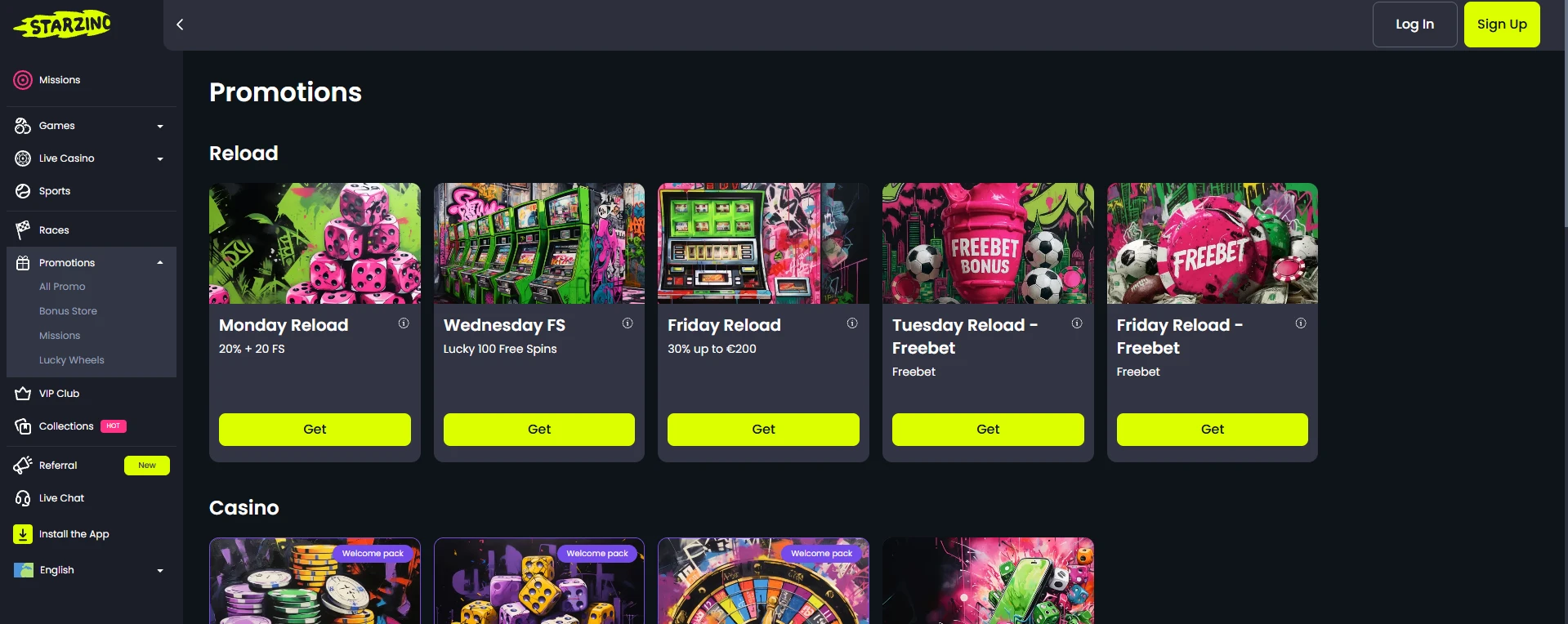 Starzino Casino Bonus